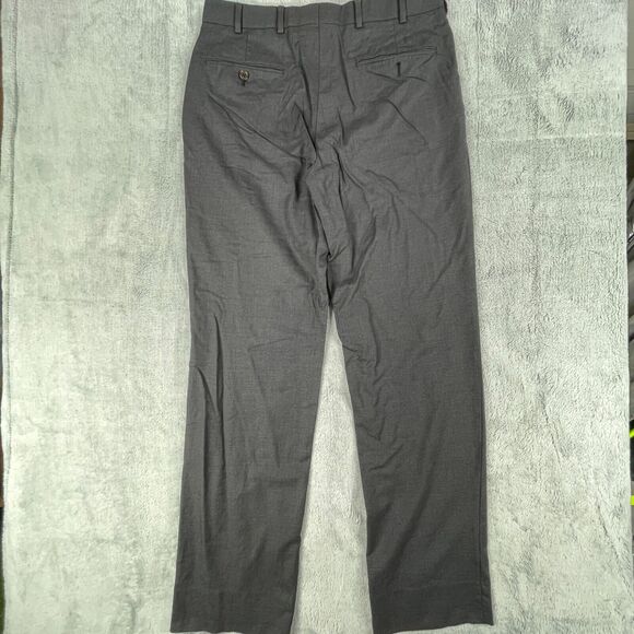 Brooks Brother Dress Pants Men's W34 (32) Gray 100% Wool Straight Leg - Picture 2 of 13